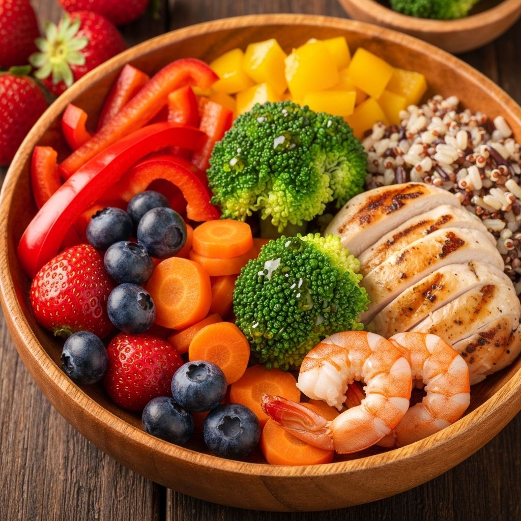 Comida equilibrada con nutrientes variados